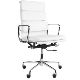 Culty Bílé kožené kancelářské křeslo Soft Pad Group 219