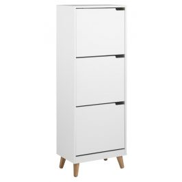 SCANDI Bílý dubový botník Marika
