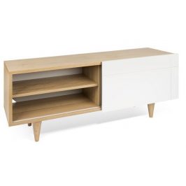 Porto Deco Bílý dubový TV stolek Danne 120 x 34 cm