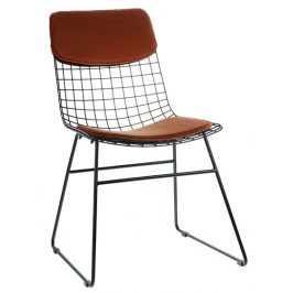 Oranžový sametový podsedák HK living Comfort