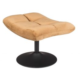Hnědá sametová podnožka DUTCHBONE Bar