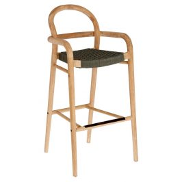 Zelená dřevěná zahradní barová židle LaForma Sheryl 110 cm