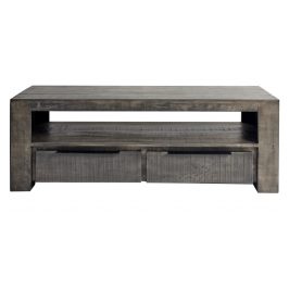 Moebel Living Šedý mangový TV stolek Fabio 130 x 45 cm
