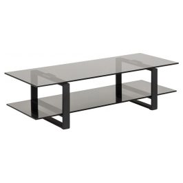 SCANDI Černý skleněný TV stolek Divo 120x45 cm