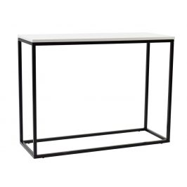 Bílý toaletní stolek FormWood Villa 100 x 35 cm s černou podnoží