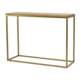 Dubový toaletní stolek FormWood Villa 100 x 35 cm s matnou zlatou podnoží