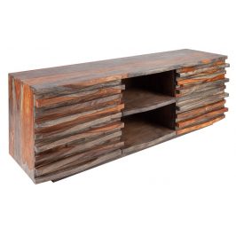 Moebel Living Šedý masivní sheeshamový TV stolek Samon 150x40 cm
