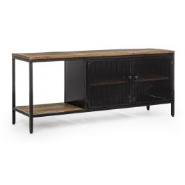 Černý kovový TV stolek Bizzotto Roderic 120x35 cm