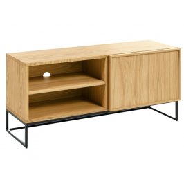 Dubový TV stolek LaForma Taiana I. s kovovou podnoží 112 x 42 cm
