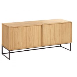 Dubový TV stolek LaForma Taiana II. s kovovou podnoží 112 x 42 cm