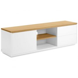 Bílý dubový TV stolek LaForma Abilen 150 x 44 cm