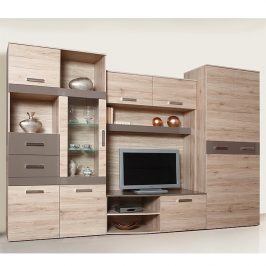 Obývací stěna v dekoru dub san marino a latte TK2244