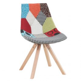 Židle, látka patchwork / dřevo, KIMA NEW TYP 1