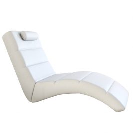 Relaxační křeslo designové ekokůže bílá LONG