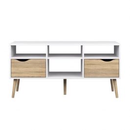 TV stolek v moderním retro stylu bílá DELTA 75391