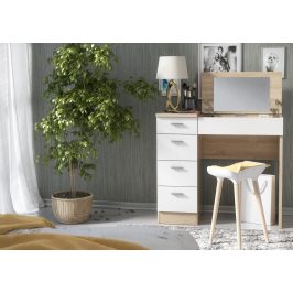 Toaletní stolek 90x42 cm v dekoru sonoma v kombinaci s bílým matem KN1156