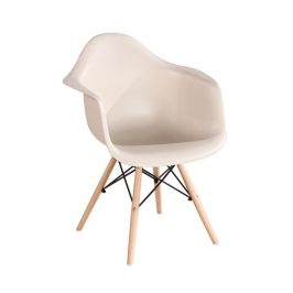 Designové trendy křeslo v kombinaci dřeva buk a plastu capuccino TK190