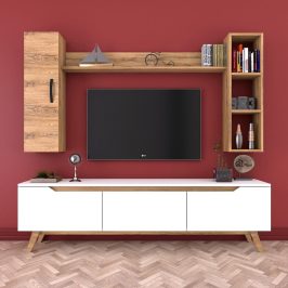 Set TV komody, 2 nástěnných polic a skříňky Wren