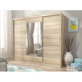 Skříň WIKI ALU se zrcadlem 250 cm, dub sonoma