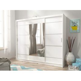 Skříň WIKI ALU se zrcadlem 250 cm, bílá