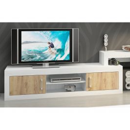 VERIN/05, RTV stolek, craft bílý/craft zlatý