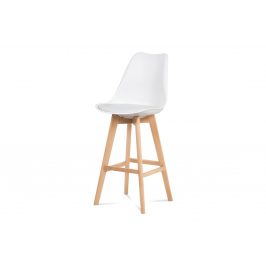 Jídelní židle CTB-801 WT, bílý plast+ekokůže/buk masiv
