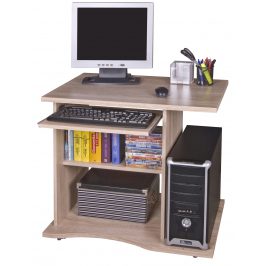 Praktický PC stůl s výsuvnou deskou OLIN, dub sonoma