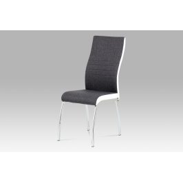 Jídelní židle DCL-433 GREY2, šedá látka + bílá koženka / chrom