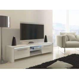 TV stolek HELIX, bílá/bílý lesk