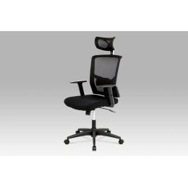 Kancelářská židle s podhlavníkem KA-B1013 BK, látka mesh černá, houpací mechanismus