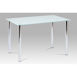 Autronic Jídelní stůl GDT-514 WT, bílé sklo/chrom