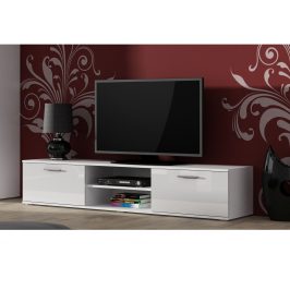 SOHO, RTV stolek 180 S-3, bílý mat/bílý lesk