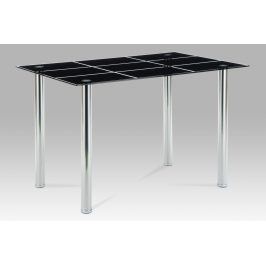 Autronic Jídelní stůl 120x80, černé sklo / chrom, AT-1888 BK
