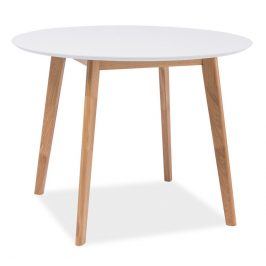 Smartshop Jídelní stůl kulatý MOSSO II, dub-bílá