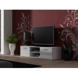 CAMA SOHO, RTV stolek 140 S-4, bílý mat/bílý lesk