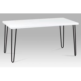 Jídelní stůl GDT-561 WT, bílý mat / černý kov