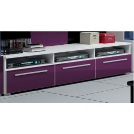 Smartshop ROMA RTV stolek 150, bílá/fialový lesk