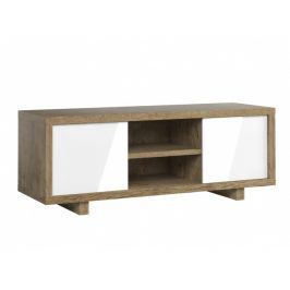 Smartshop ASPEN stolek RTV, dub lefkas/bílý lesk