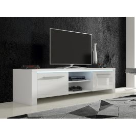 MORAVIA FLAT TV stolek HELIX 2, bílá/bílý lesk