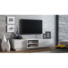 TV stolek Santiago, bílá/bílý lesk