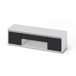 Casarredo Televizní stolek SOLETO bílá/černý lesk