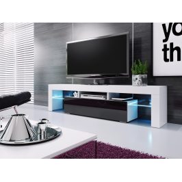 Casarredo Televizní stolek VERA 190 bílá/černá vysoký lesk
