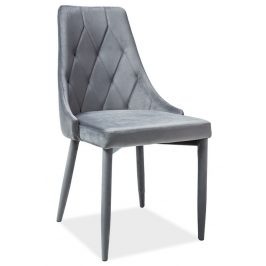Casarredo Jídelní čalouněná židle TRIX VELVET šedá