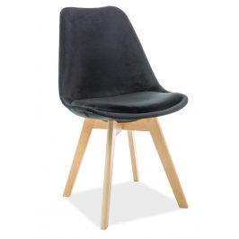 Casarredo Jídelní čalouněná židle DIOR VELVET černá/buk