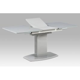 Autronic Jídelní stůl AT-4011 GREY - 120+40x80 cm, šedé sklo + šedá MDF