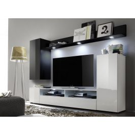 Casarredo Obývací stěna LINE 2 černá/bílá lesk