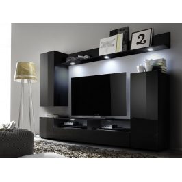 Casarredo Obývací stěna LINE 1 černá/černý lesk