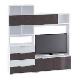 Casarredo Televizní stěna TERRA wenge/bílá lesk