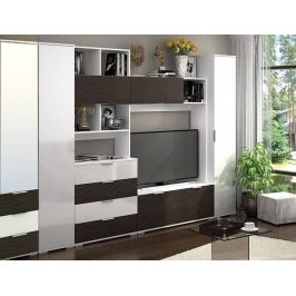 Casarredo Obývací stěna TERRA II wenge/bílá lesk