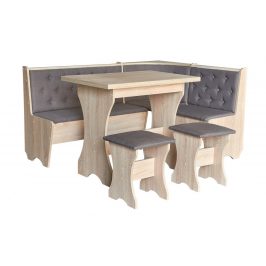 Casarredo Jídelní rohový SET CORNER dub sonoma/šedá